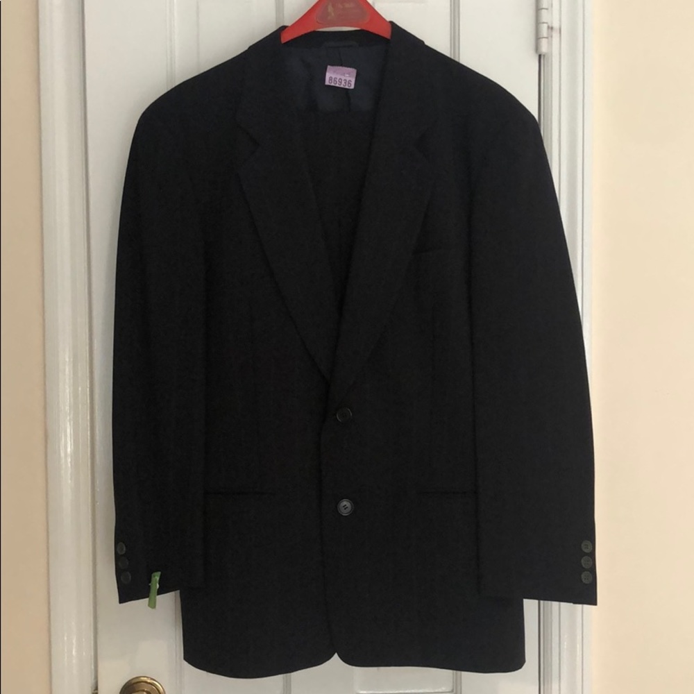 Giorgio Armani Black Pinstripe Suit